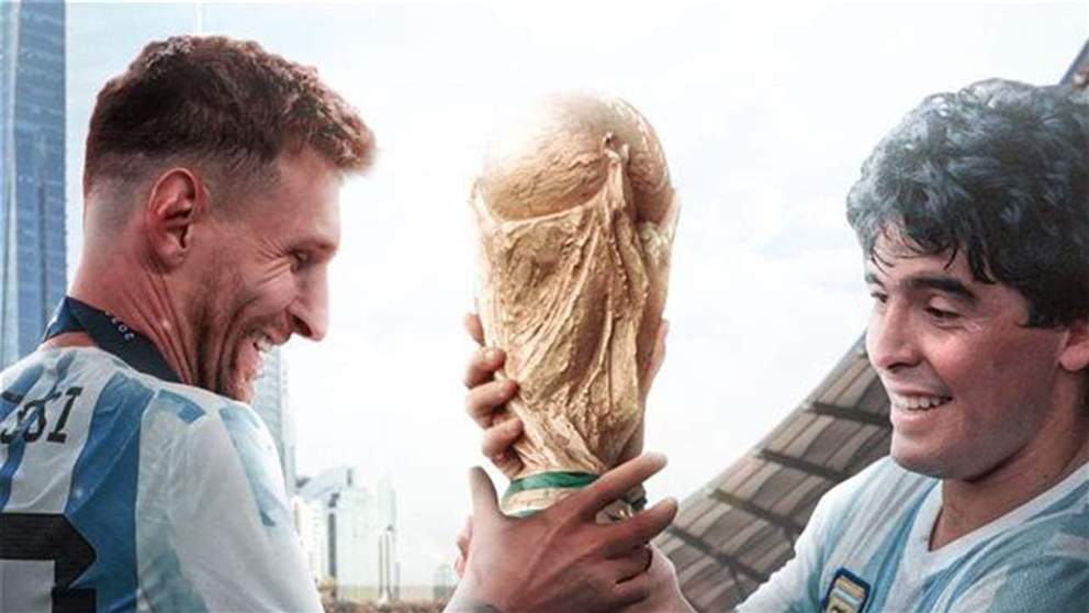 بالفيديو- "شجعنا من السماء".. ميسي يهدي كأس العالم إلى "روح مارادونا" بكلمات مؤثرة!