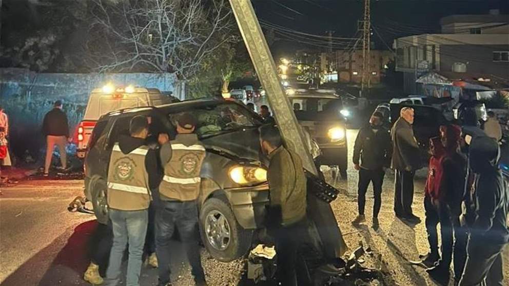 حادث مروّع على طريق عام ميفدون - شوكين - النبطية