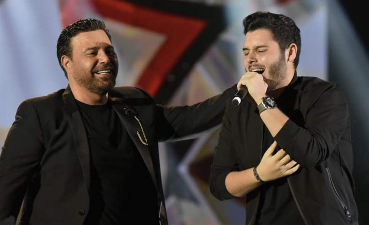 عاصي الحلاني ونجله الوليد الحلاني يزفان مروان خوري عريسا