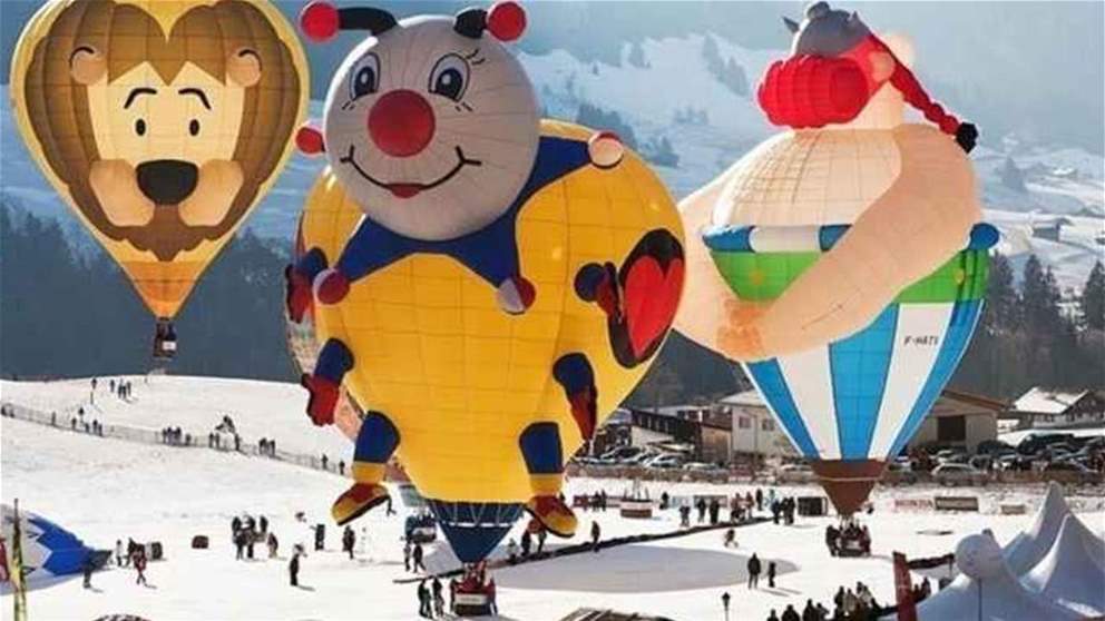 مدينة شاتو دوكس في سويسرا تستضيف مهرجانا لمناطيد الهواء الساخن