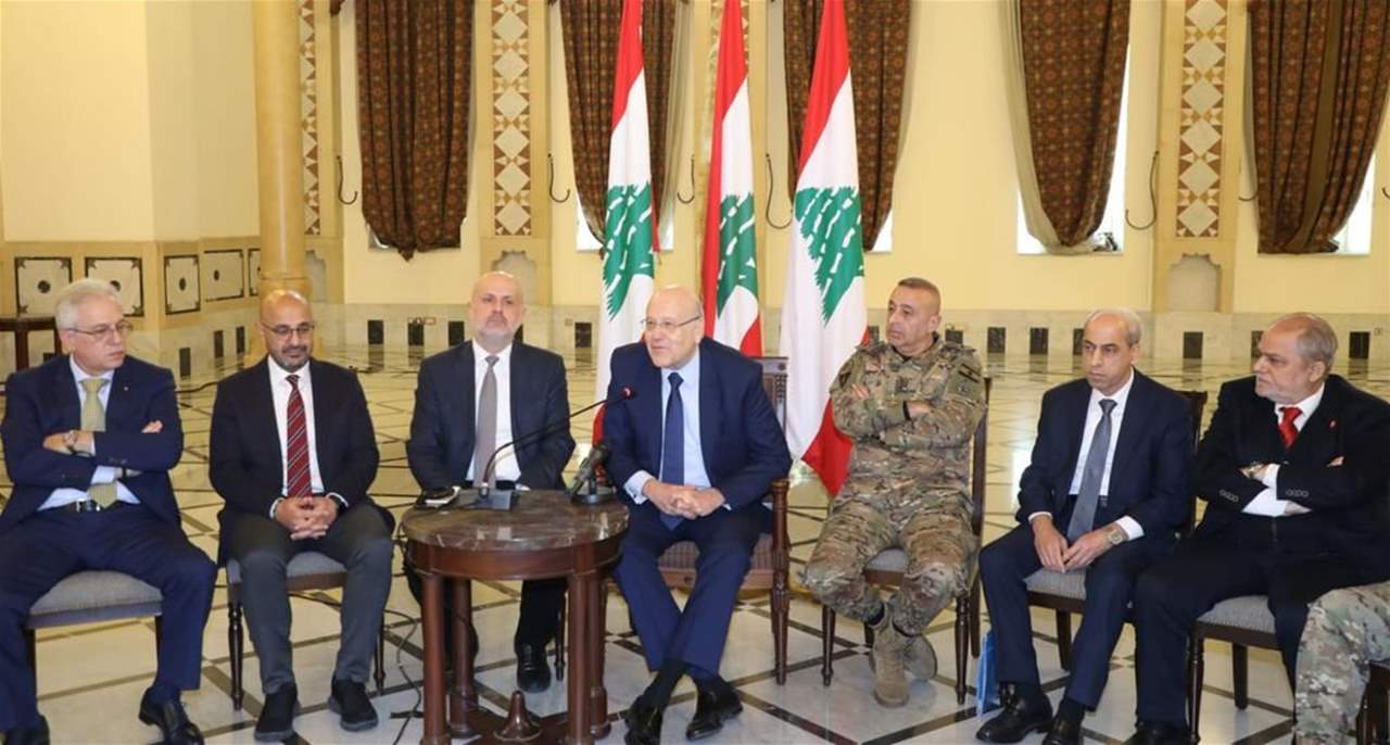   ميقاتي يستقبل أعضاء الفريقين اللبنانيين اللذين تم تكليفهما بمهمة تقديم الدعم والمساندة لسوريا وتركيا بعد الزلزال 