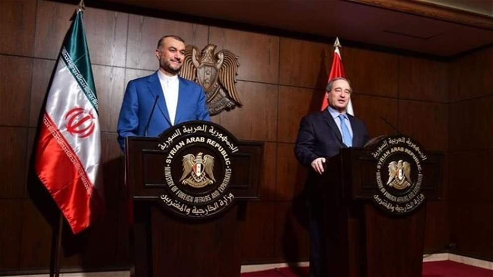 سوريا وإيران ترحبان بتحسن العلاقات بين دمشق ودول المنطقة