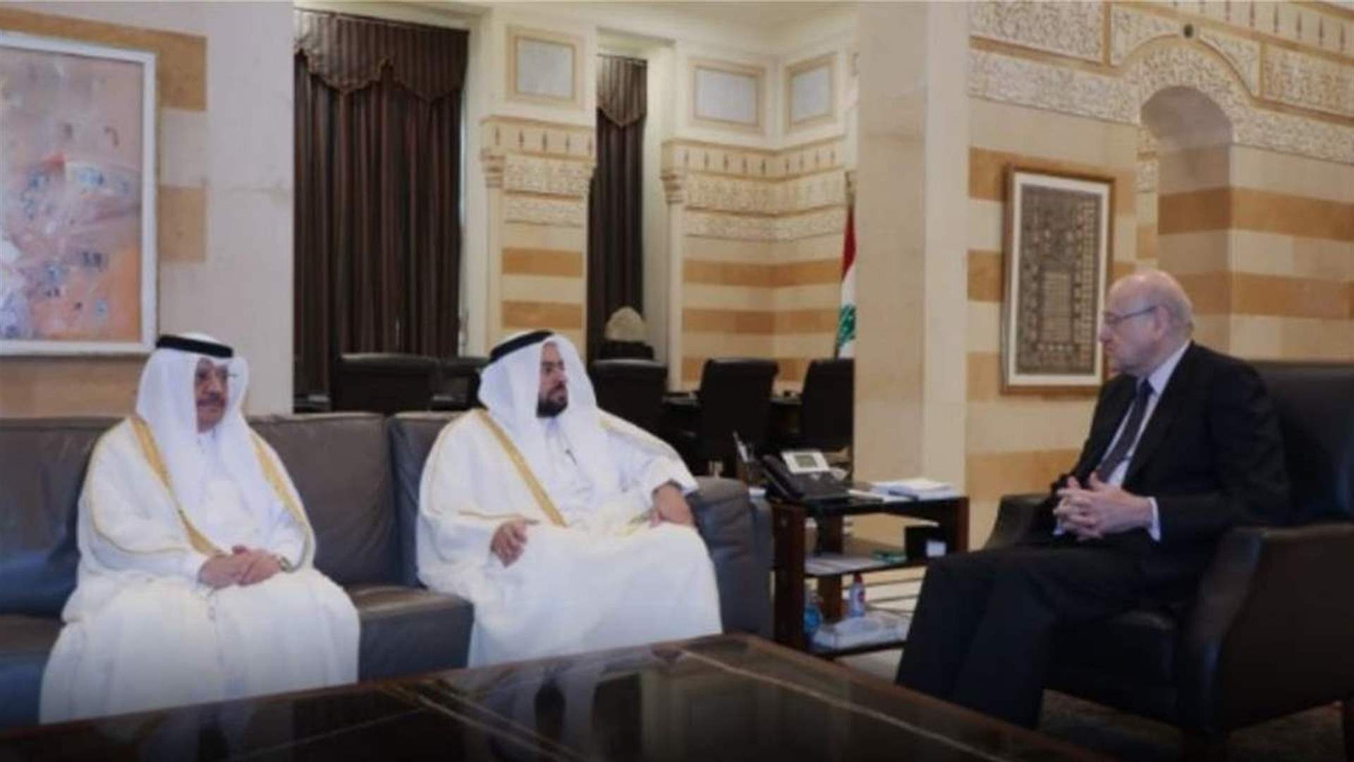 ميقاتي يستقبل وزير الدولة في وزارة الخارجية القطرية محمد بن عبد العزيز الخليفي 