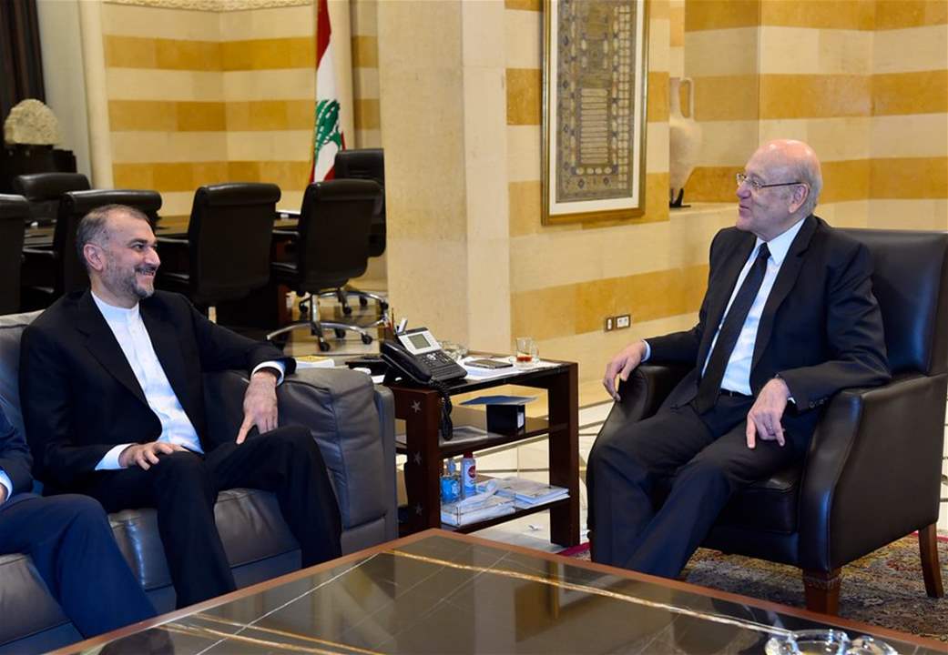   ميقاتي يبحث مع عبداللهيان الوضع الراهن في لبنان والمنطقة والعلاقات اللبنانية ـ الايرانية