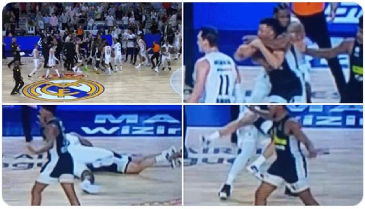 فيديو - شجار عنيف يؤدي الى طرد 21 لاعباً !!