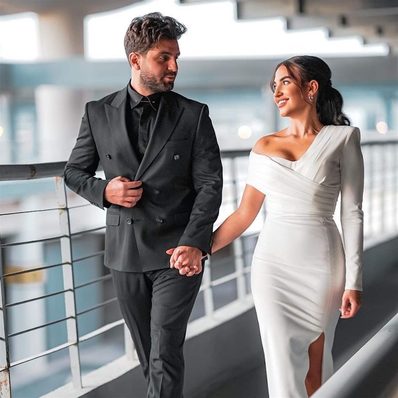 أول ظهور لـ غيث مروان وسارة الورع بعد زفافهما