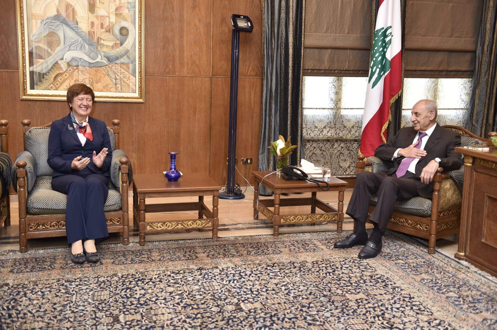  بري يعرض الأوضاع العامة والمستجدات مع فرونتسكا ويستقبل سفير لبنان في الإمارات 