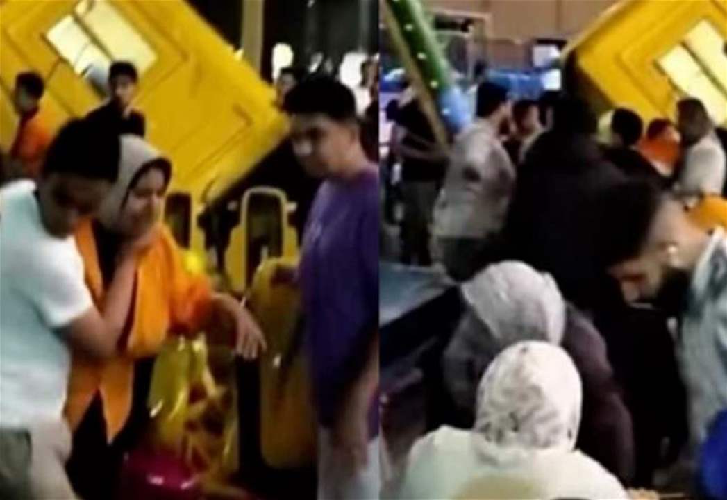 بالفيديو - انهيار إحدى الألعاب في ملاهي مول تجاري في الإسكندرية
