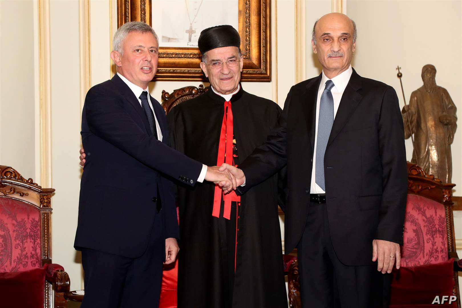 البطريرك يلتقي فرنجية وباسيل.. وجعجع لم يحضر إلى بكركي