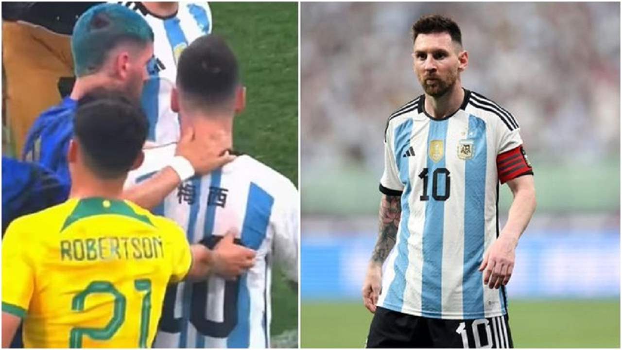 فيديو لميسي وهو يتجاهل لاعب استراليا الشاب