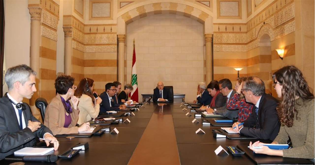  ميقاتي التقى بعثة العلاقات مع بلدان المشرق في البرلمان الاوروبي .."النزوح السوري بدأ يثقل على اللبنانيين" 