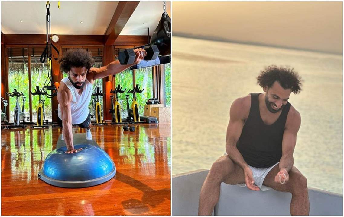 محمد صلاح يستعرض وليفربول يتفاخر به