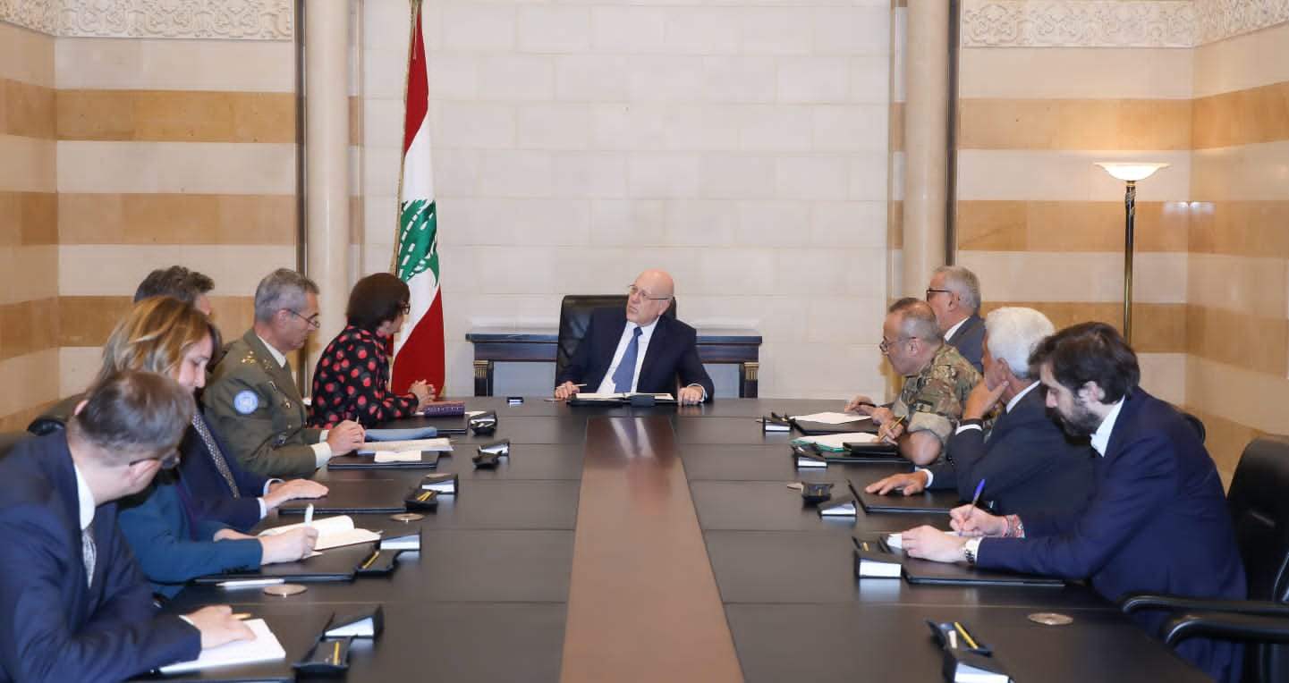 بعد الإعتداءات الإسرائيلية.. ميقاتي يجتمع مع فرونتسكا ووفد من اليونيفل