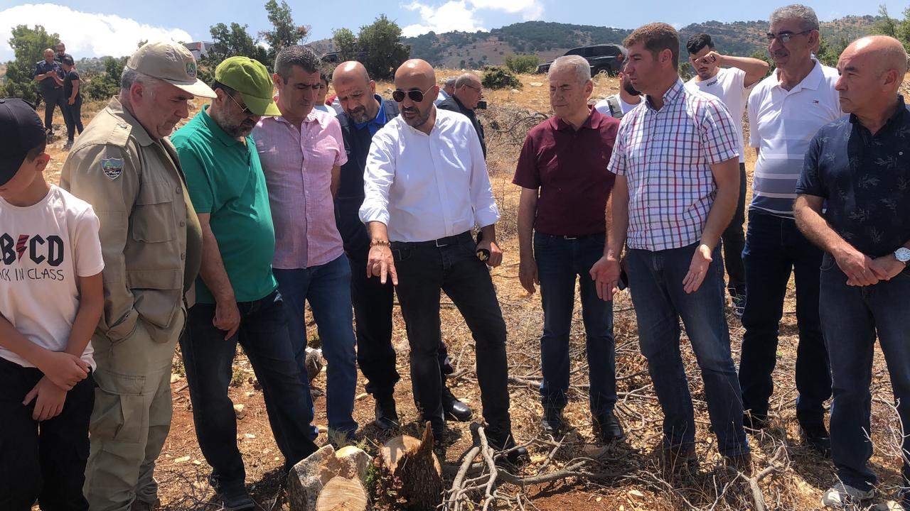 وزير البيئة يتفقد التعدي على الثروة الحرجية في بلدة المنارة 