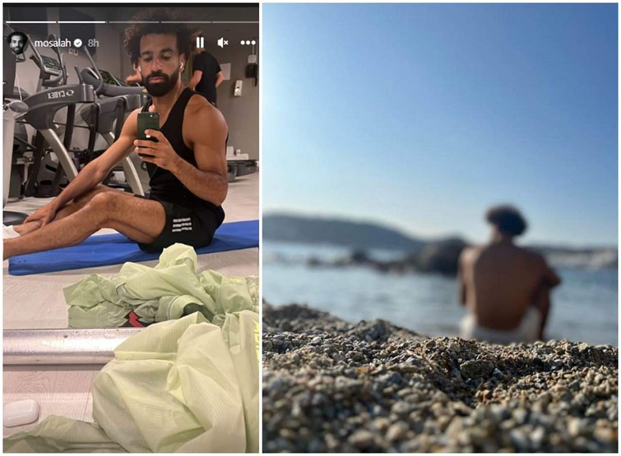 صور - محمد صلاح في إجازته الصيفية على شاطئ البحر