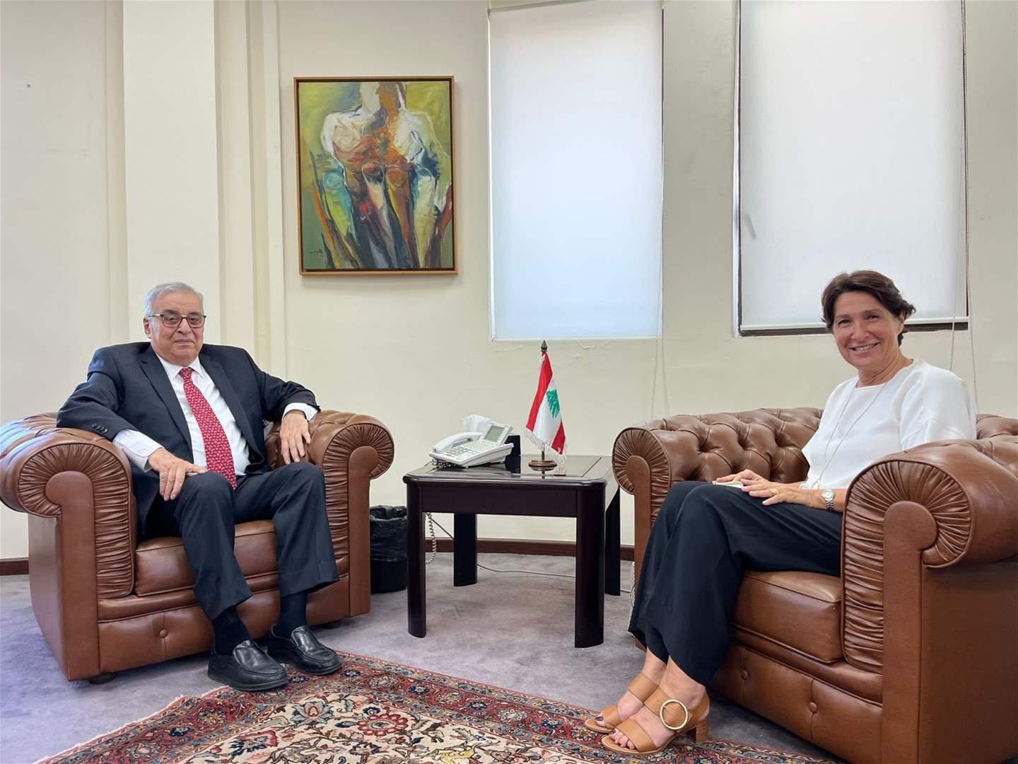 وزير الخارجية التقى السفيرة الفرنسية والسفير البريطاني 