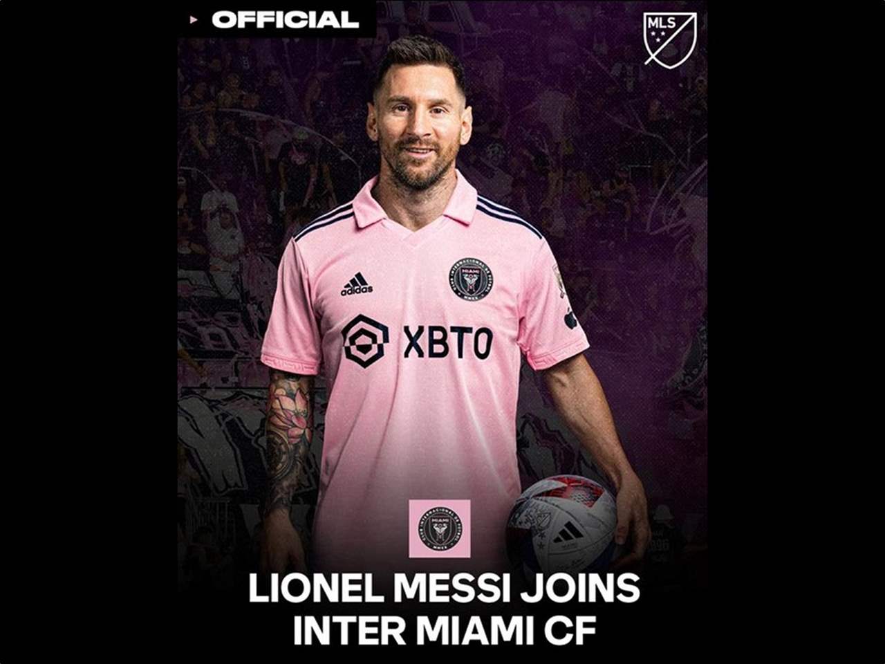 فيديو - ردّة فعل ميسي على اعلانه رسمياً لاعباً لانتر ميامي