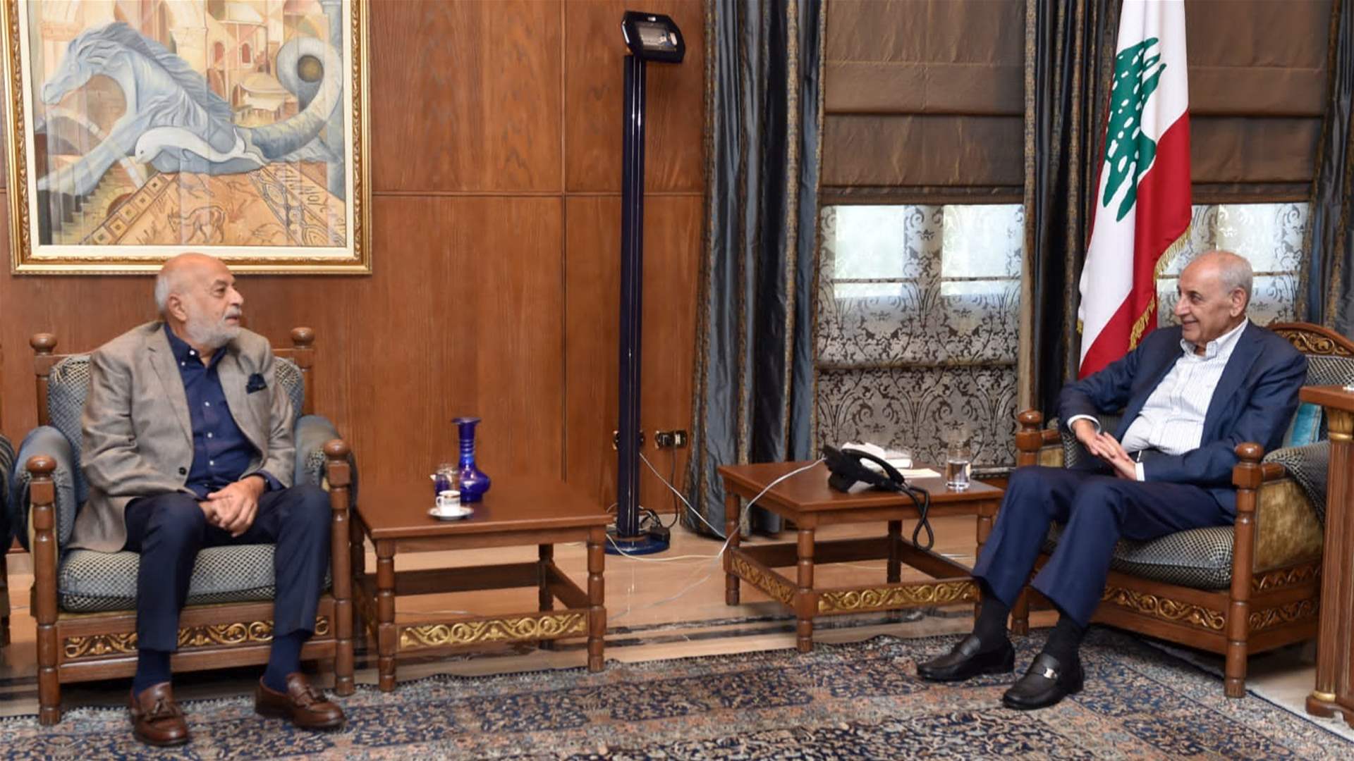 بري استقبل شهيب وعرض الأوضاع العامة والمستجدات السياسية مع ترازيان ومراد