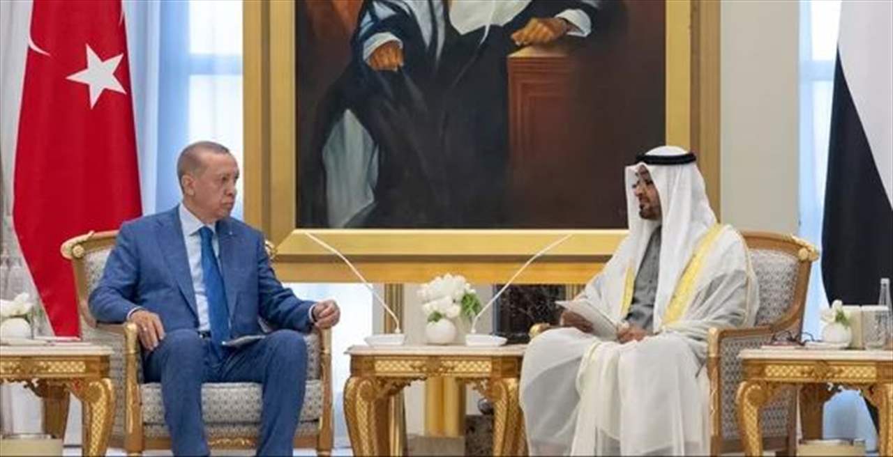 بن زايد وأردوغان يعقدان جلسة مباحثات في قصر الوطن بأبو ظبي
