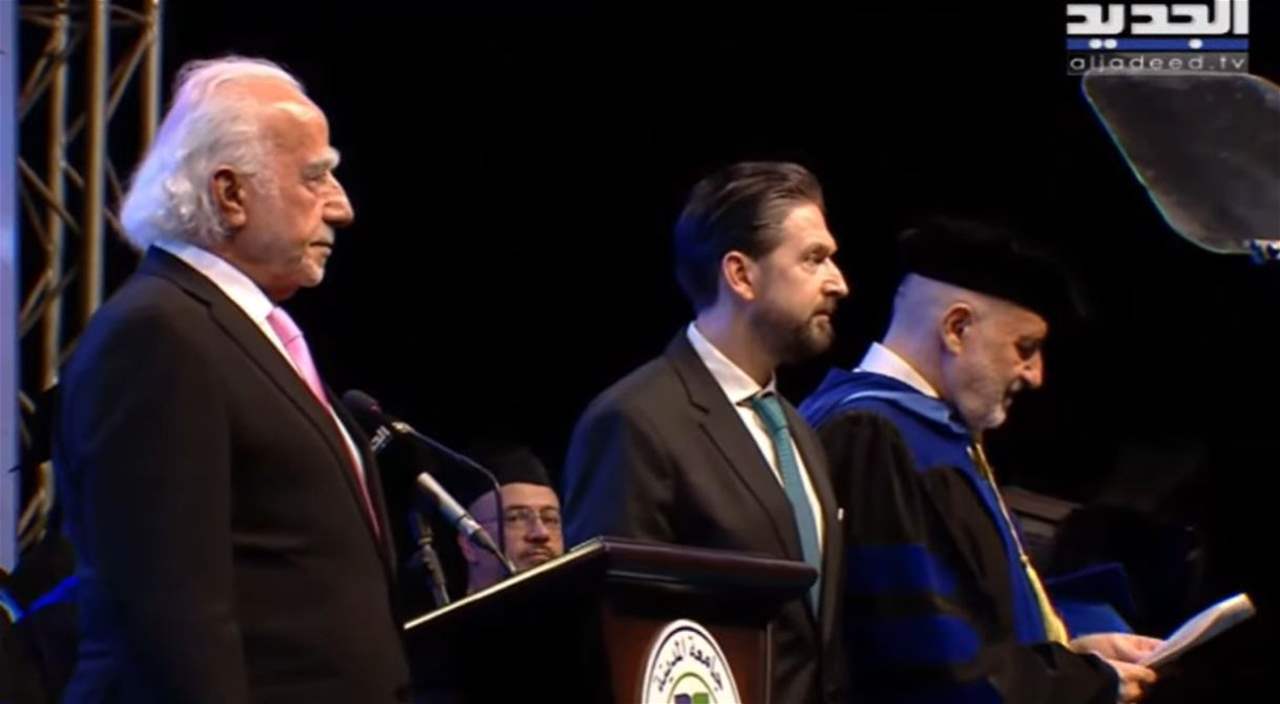 جامعة المدينة في طرابلس تمنح رئيس مجلس إدارة قناة "الجديد" تحسين الخياط شهادة دكتوراه فخرية .. لمتابعة البث المباشر:  