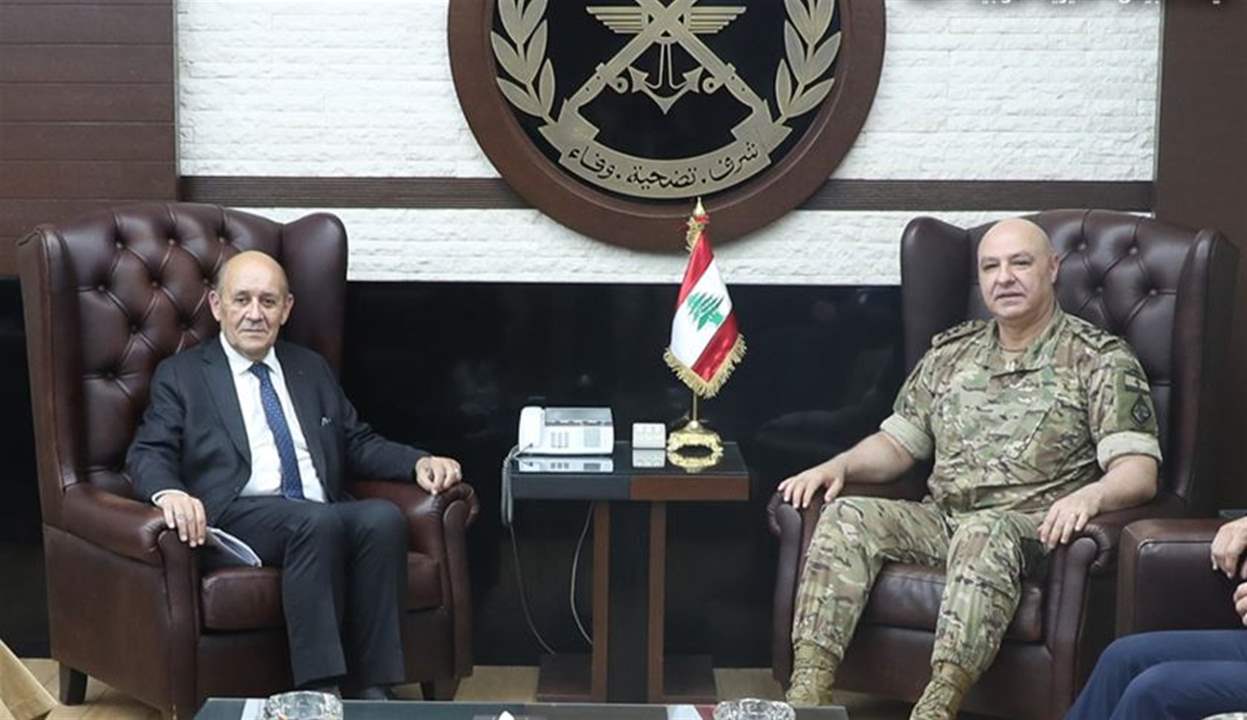 الوضع الأمني والنزوح السوري على طاولة لقاء لودريان بقائد الجيش 