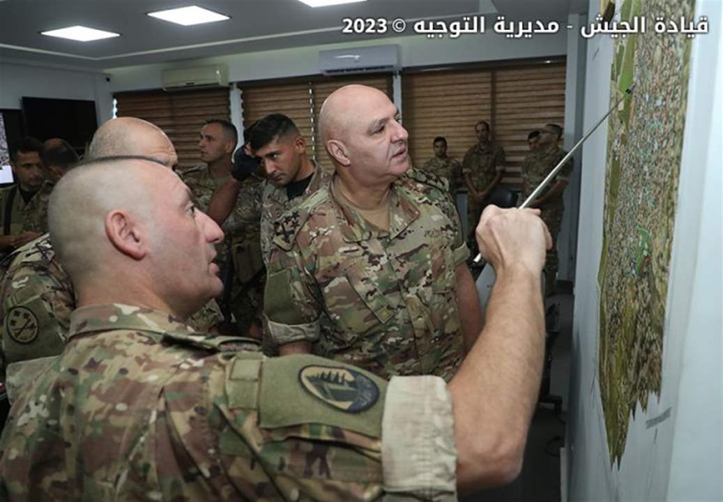 بالصور - قائد الجيش يتفقد لواء المشاة الأول المنتشر في صيدا 