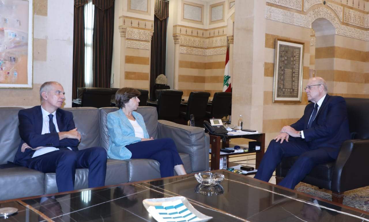  ميقاتي إستقبل وزيرة خارجية فرنسا: لضرورة تكثيف الإجتماعات الدولية والعربية الرفيعة المستوى لتلافي التصعيد