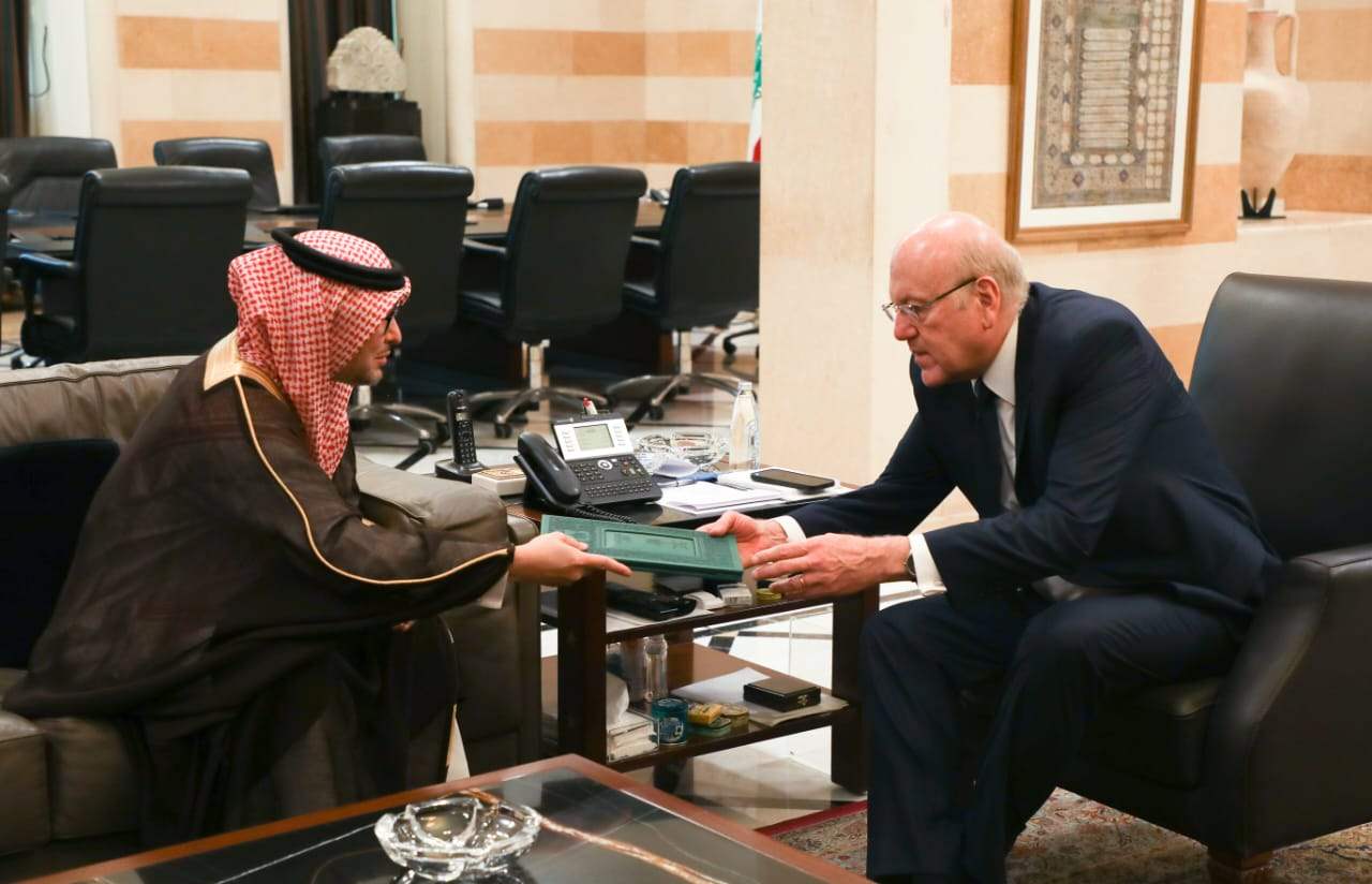 ميقاتي إستقبل السفير السعودي الذي سلّمه دعوة لحضور مؤتمر القمة العربية - الإفريقية 