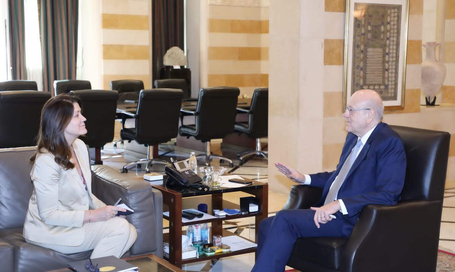 ميقاتي عقد سلسلة إجتماعات ديبلوماسية في السرايا: نبذل كل المساعي لوقف التعديات على جنوب لبنان 