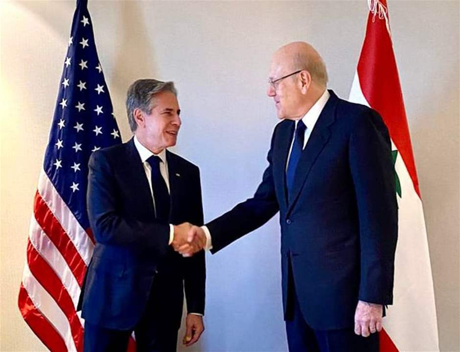 ميقاتي إلتقى بلينكن في الأردن: لبنان يطالب المجتمع الدولي بالضغط على "إسرائيل" لوقف التعديات 