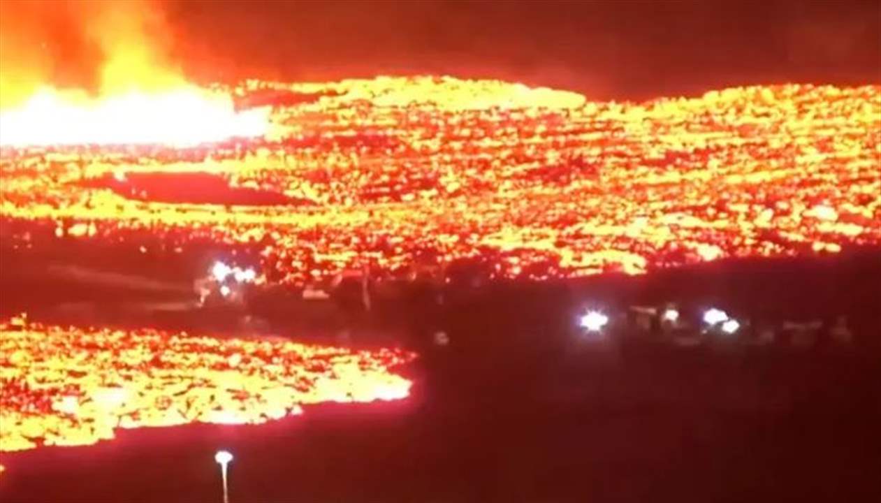  فيديو مذهل يوثق نهراً من حمم بركان آيسلندا 