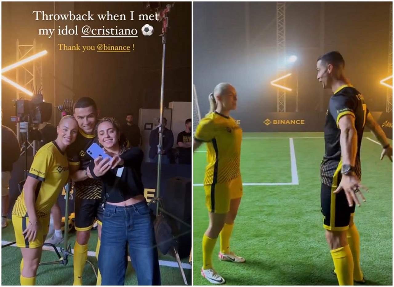 فيديو - الاسطورة رونالدو وأجمل لاعبة كرة قدم في العالم معاً