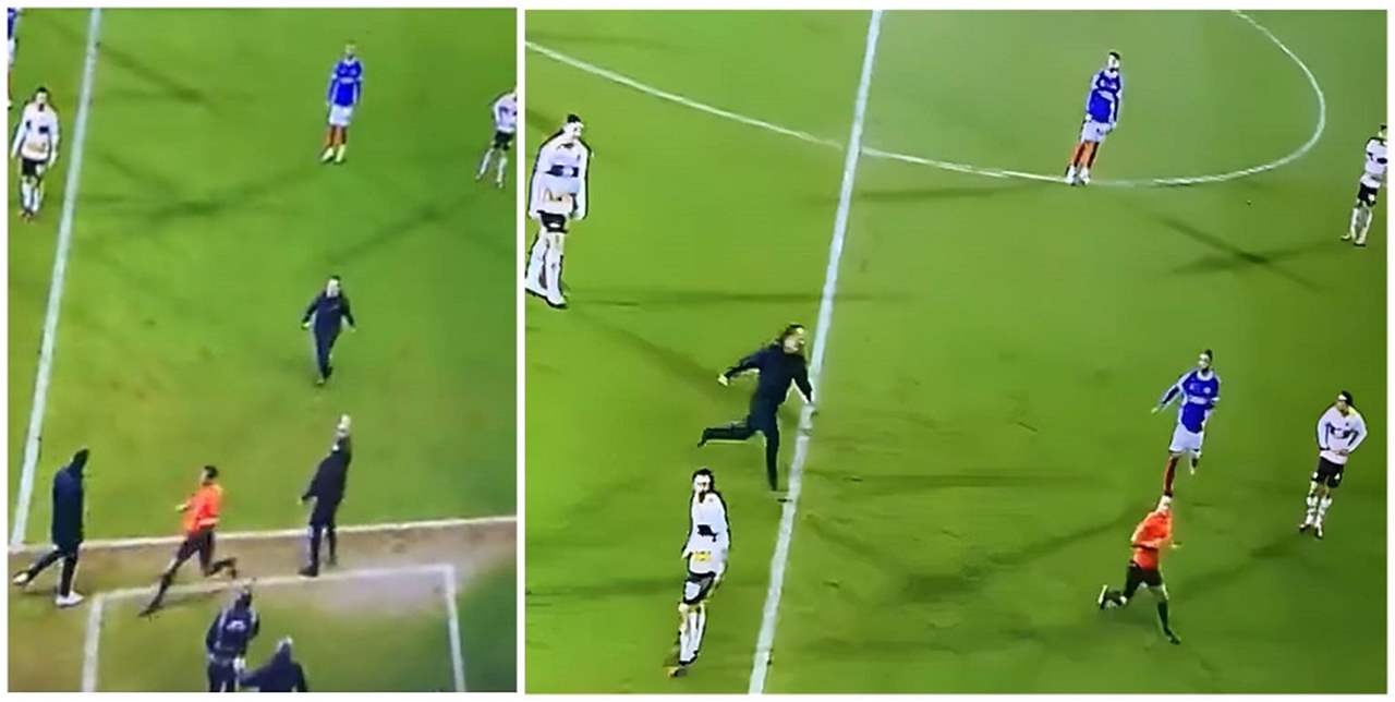 فيديو - مشجع غاضب يقتحم الملعب انتقاماً من قرار الحكم