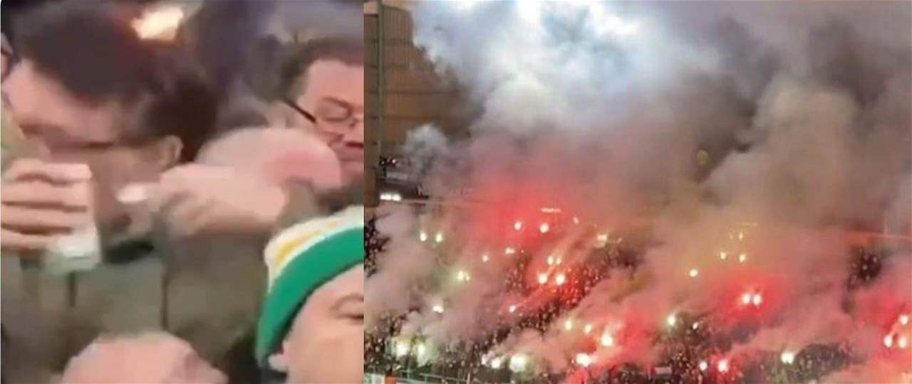 فيديو - أطلقوا الالعاب النارية فاحترق رأس المُشجّع !!