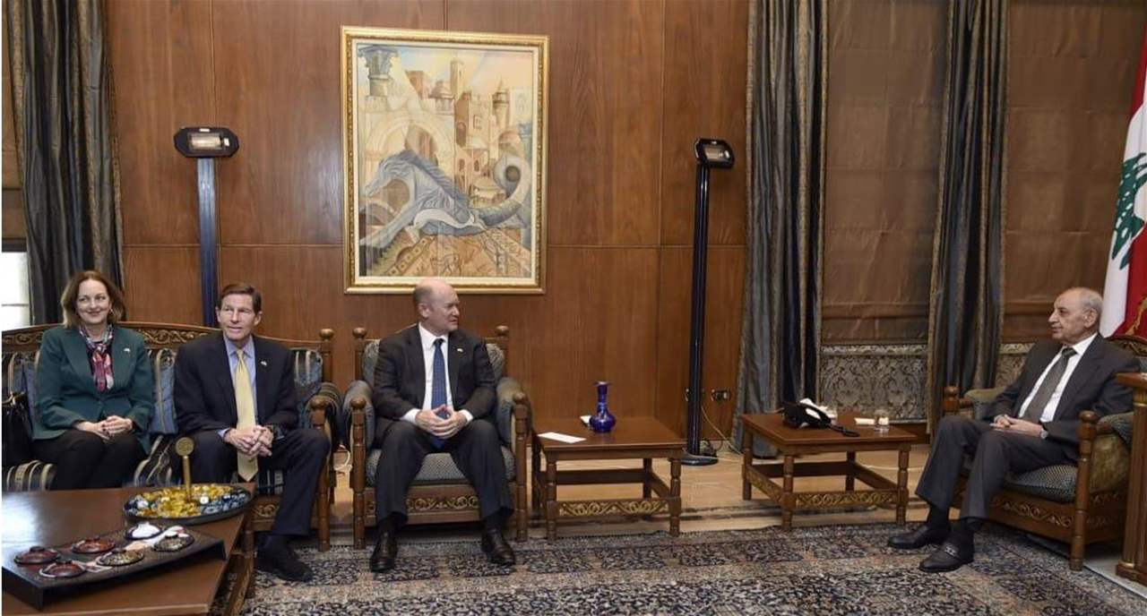 بري تابع تطورات الاوضاع والمستجدات مع وفد الكونغرس الاميركي 