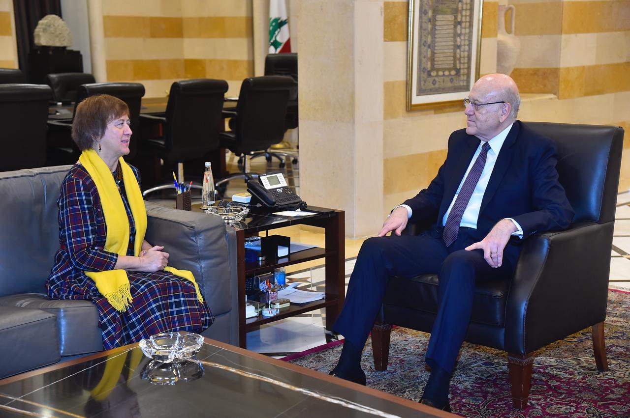  ميقاتي إستقبل المنسقة الخاصة للأمم المتحدة.. والقرار 1701 على طاولة البحث