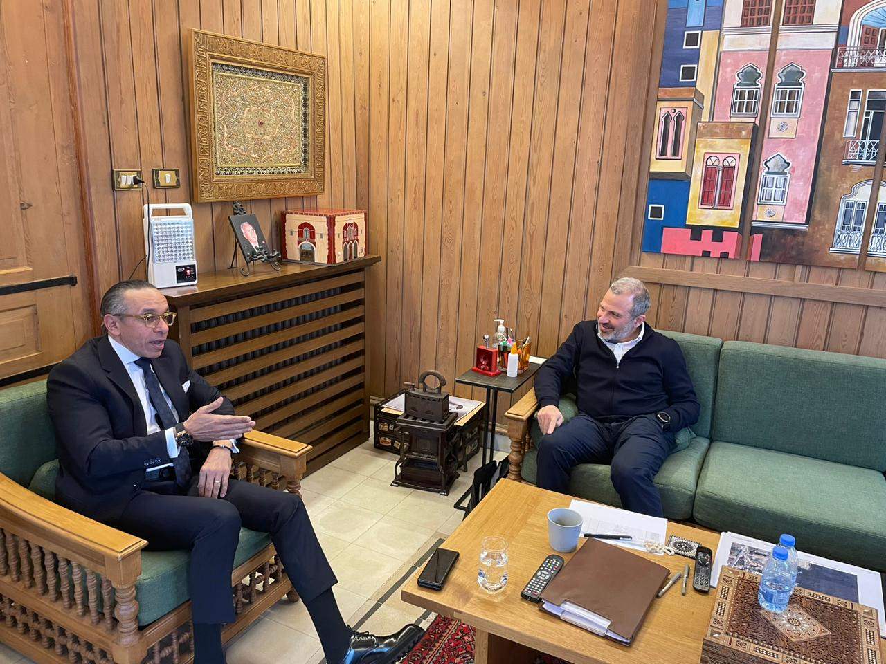 باسيل بحث مع سفير جمهورية مصر العربية في لبنان الأوضاع الإقليمية واللبنانية 