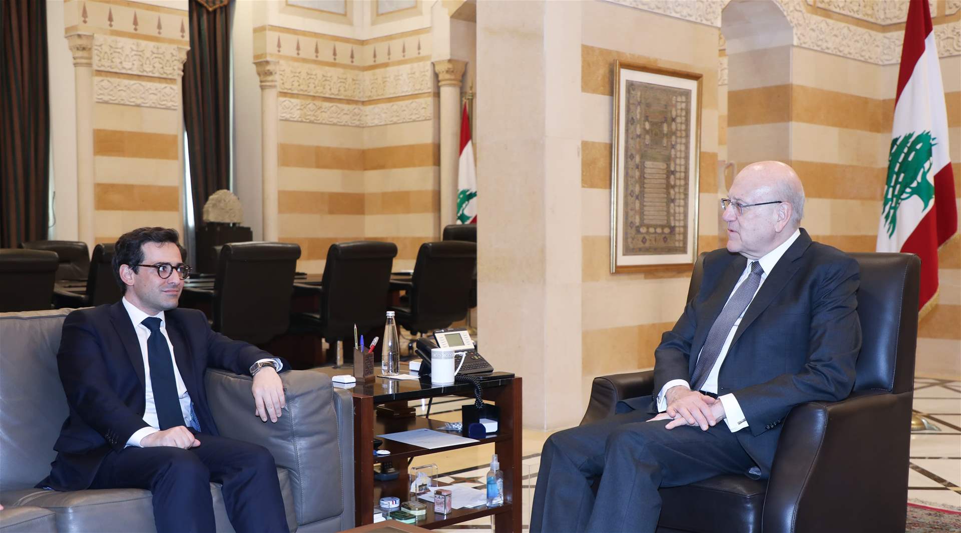 ميقاتي استقبل سيجورنيه وبحث في سبل إعادة الهدوء إلى جنوب لبنان 