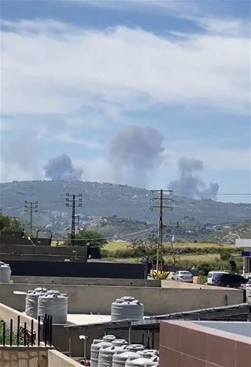 بالفيديو - سلسلة غارات عنيفة إستهدفت أطراف جبل بلاط 