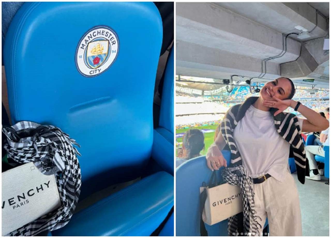 صور - ماريا جوارديولا تحمل الكوفيّة في احتفالات السيتي