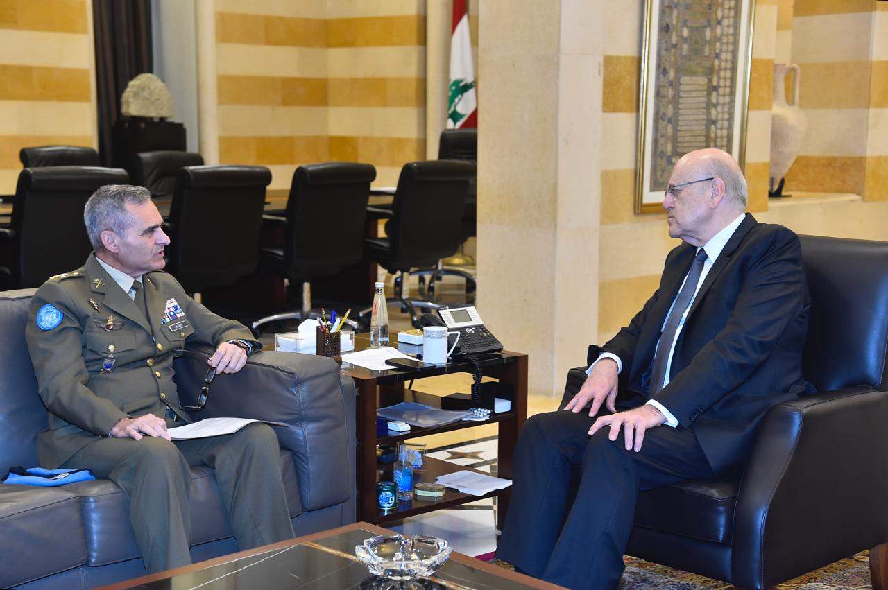 ميقاتي التقى قائد "اليونيفيل".. والوضع الأمني في الجنوب على طاولة البحث 