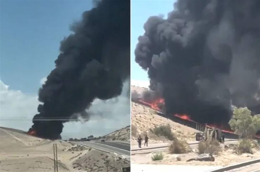 بالفيديو - إحتراق "مقاتلة" ونجاة قائدها! 