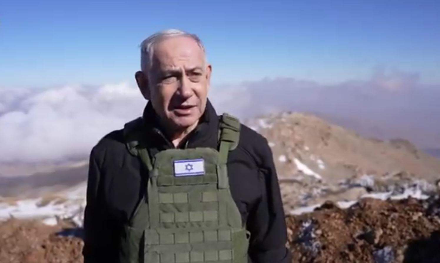 بالفيديو - نتنياهو يطل من اعلى قمم الشرق الاوسط.. "سنبقى هنا"