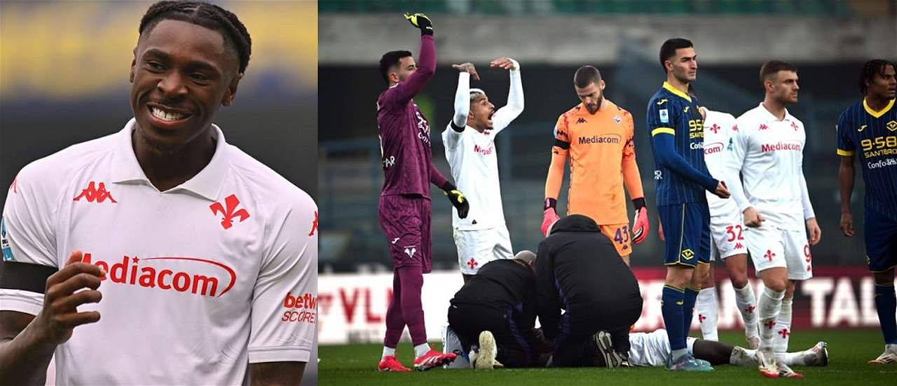 فيديو - مويس كين يُنقل من الملعب إلى المستشفى 