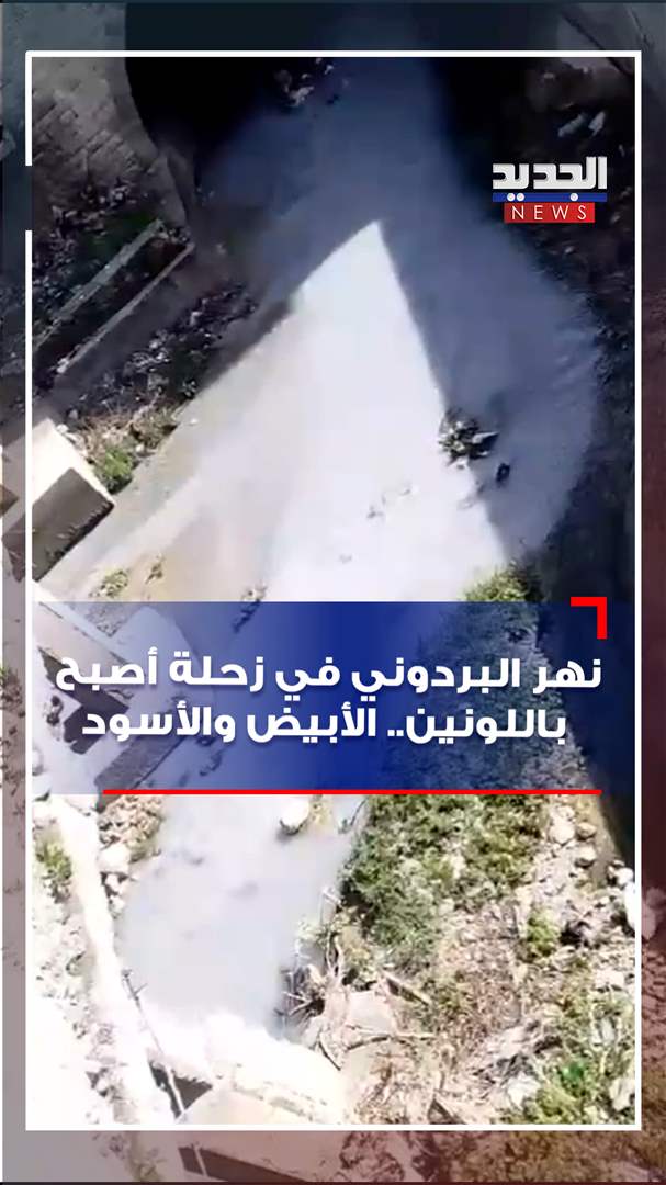 نهر البردوني في زحلة أصبح باللونين.. الأبيض والأسود (فيديو) 