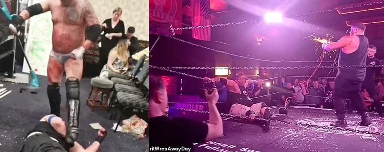 فيديو - نزالات الموت .. صعق والده بسلكٍ كهربائي !!