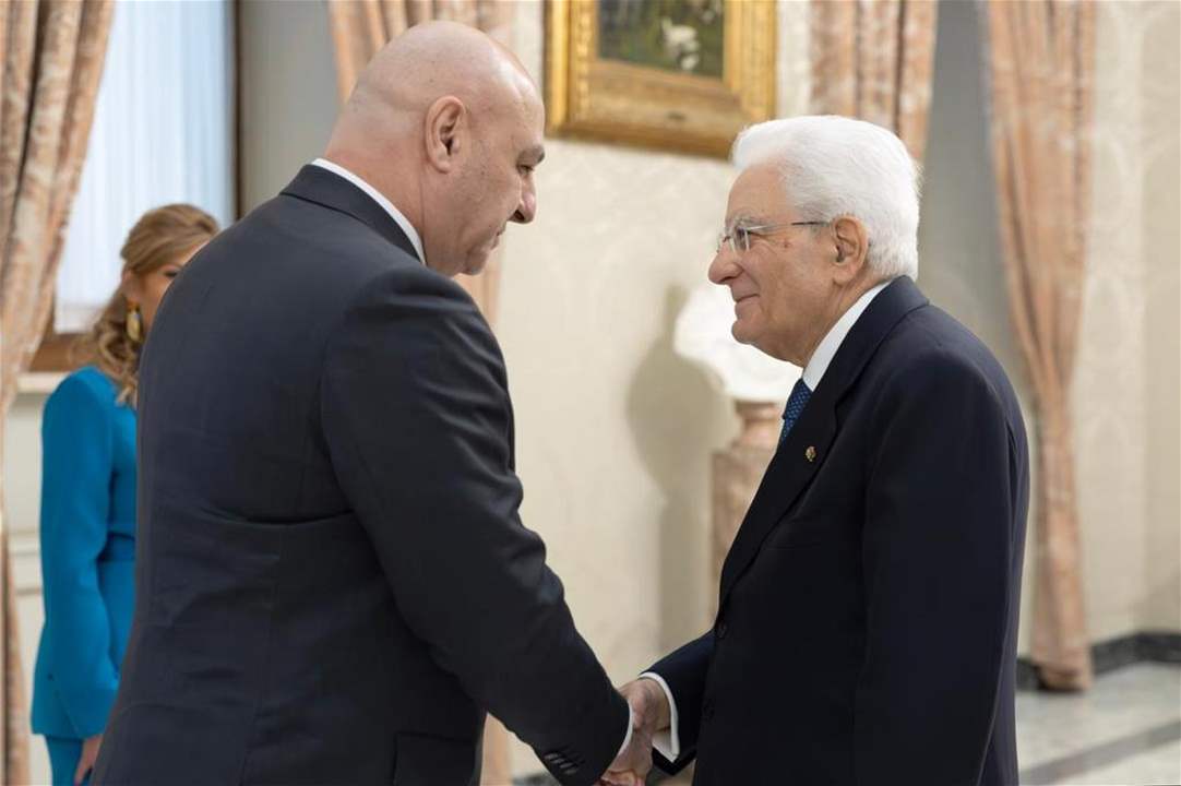 الرئيس عون يجتمع بالرئيس الإيطالي سيرجيو ماتاريلا في قصر الكويرينالي في روما