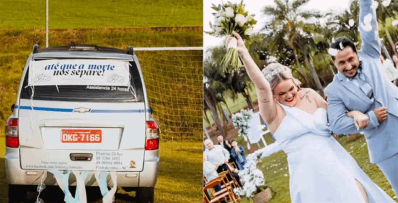 عروس بسيارة دفن الموتى!