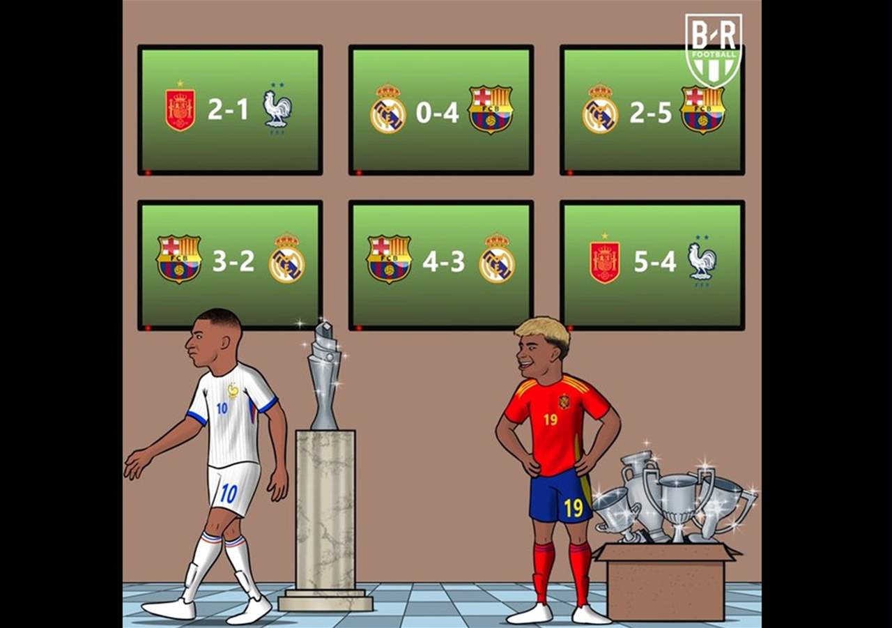 صورة مثيرة .. بين لامين يامال وكيليان مبابي