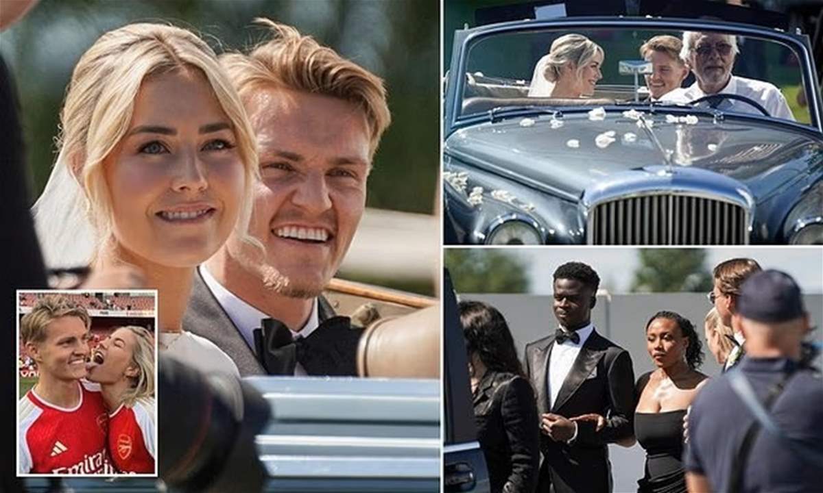 مارتن أوديغارد وهيلين سبيلينغ يحتفلان بزفافهما في النرويج